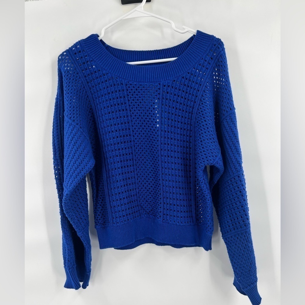 Anthropologie Moth blue sweater with large sleeve size XS